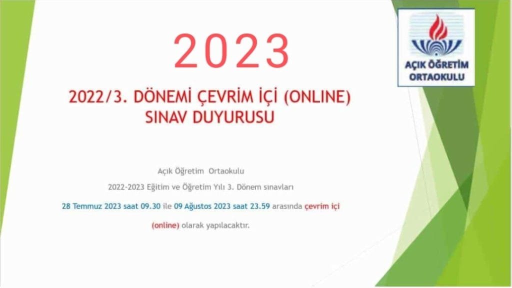 Açık Öğretim Ortaokul 3. AÖO 5. 6. 7. 8. sınıf sınav sonuçları  açıklandı!!! Açık öğretim 3.Dönem sınav sonuç sorgulama ekranı