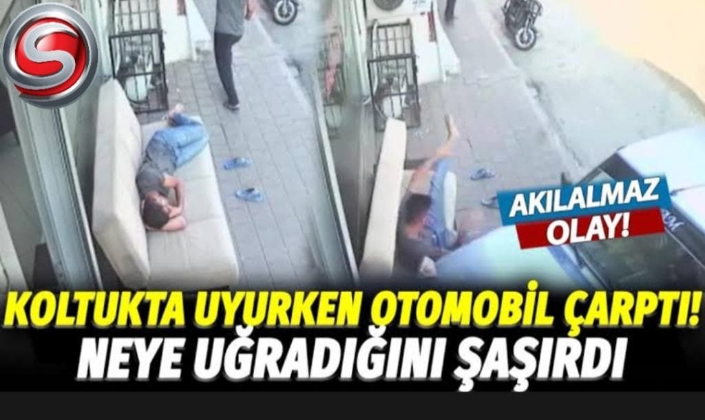 “Koltukta Uyurken Araba Çarptı! O Anlar Güvenlik Kamerasında Yakalandı!”