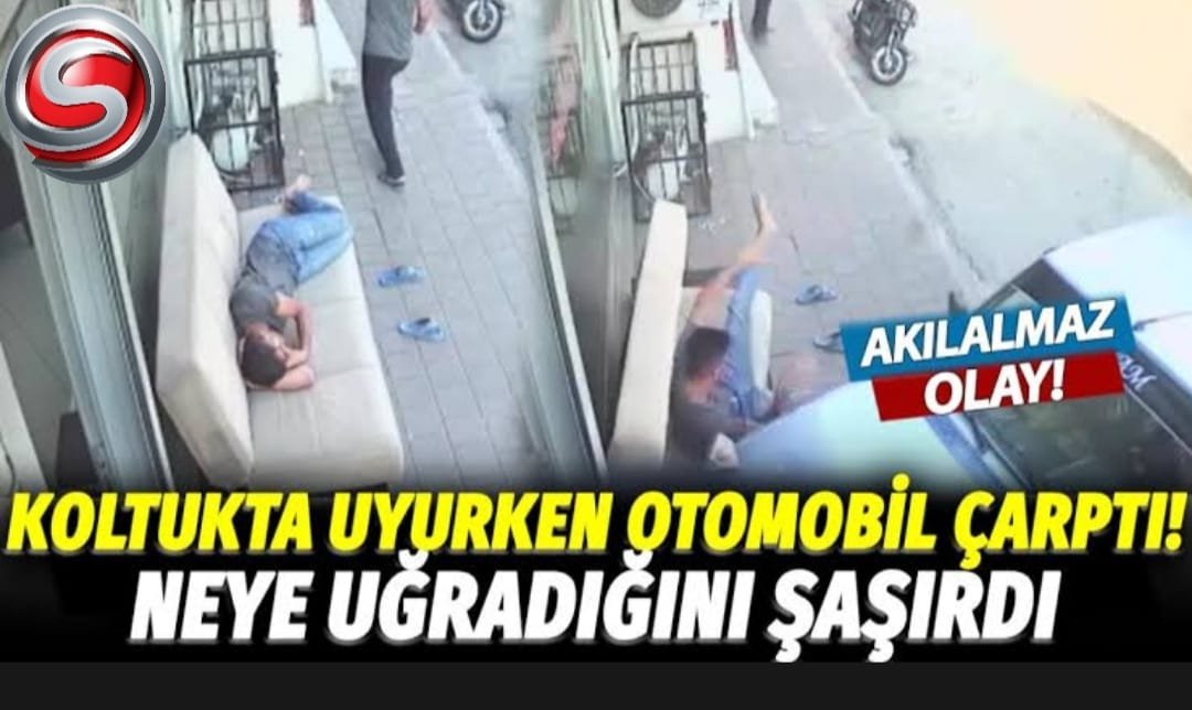 “Koltukta Uyurken Araba Çarptı! O Anlar Güvenlik Kamerasında Yakalandı!”