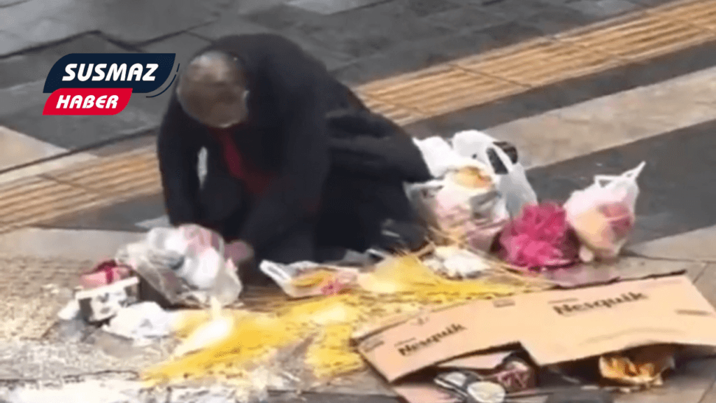 Aydın’da Erzaklarını Düşüren Vatandaşın Zor Anları Kamerada!