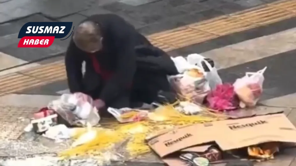 Aydın’da Erzaklarını Düşüren Vatandaşın Zor Anları Kamerada!
