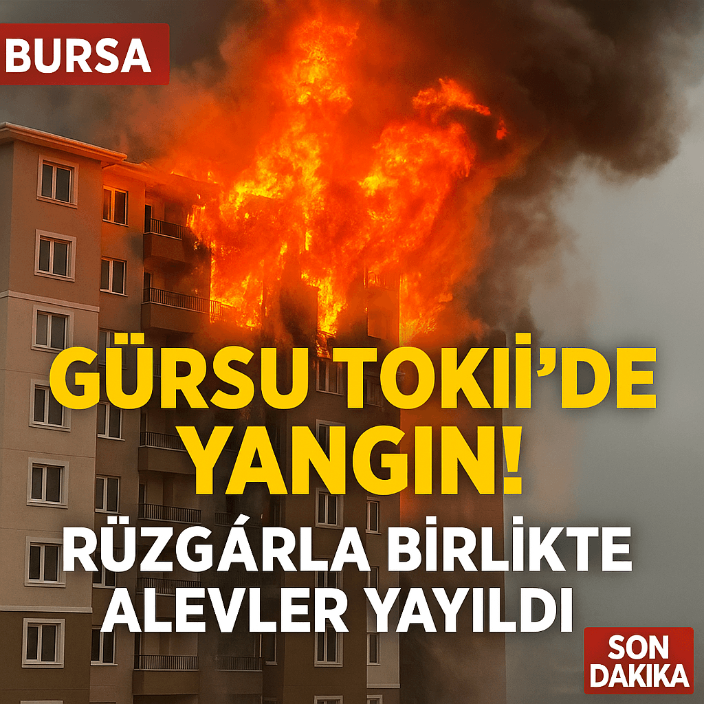 Bursa Gürsu TOKİ Konutları’nda Korkutan Yangın! Alevler Rüzgarla Birlikte Yayıldı
