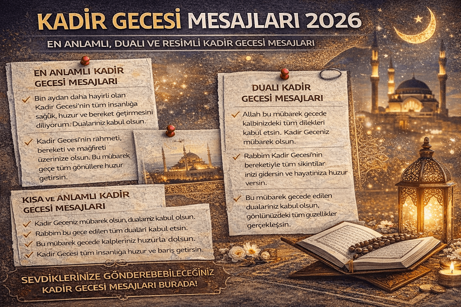 Kadir Gecesi Mesajları 2026: En Anlamlı, Dualı ve Resimli Kadir Gecesi Mesajları