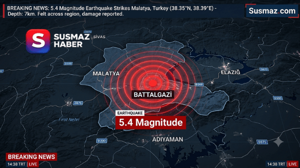 Malatya Deprem Son Dakika: 5.4 Büyüklüğünde Sarsıntı! Battalgazi’de Panik