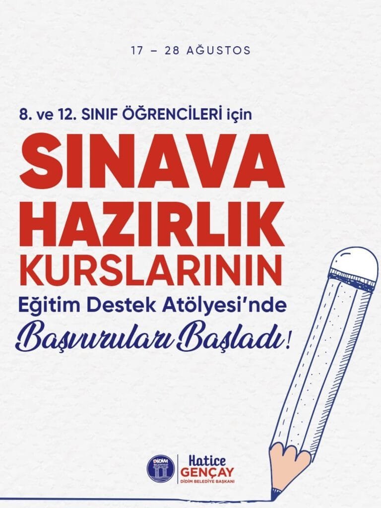 Didim’de 8. ve 12. sınıflara sınav desteği! Başvuru tarihleri açıklandı